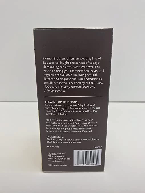 Farmer Brothers Premium: Chai Spice Hot Tea, 2/25 Ct Tea Boxes 5 Farmer Brothers Premium: Chai Spice Hot Tea, 2/25 Ct Tea Boxes - Image 3