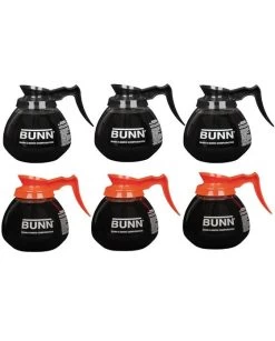 BUNN® BUNN 42401.0106 : Coffee Decanter Case Of 6 Glass Pots (3 Regular, 3 Decaf)