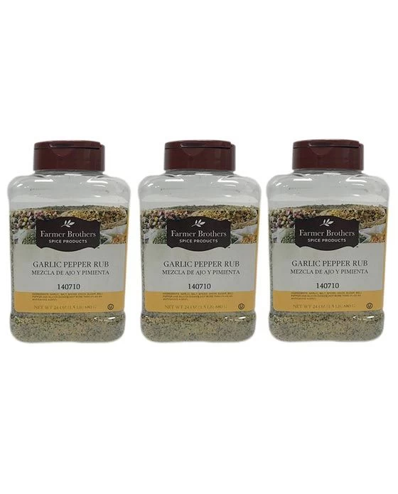 Farmer Brothers Garlic Pepper Rub (3 Bottles/1.5 Lb Ea.) 3 Farmer Brothers Garlic Pepper Rub (3 Bottles/1.5 Lb Ea.)