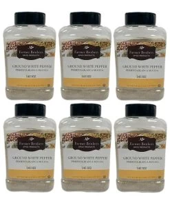 Farmer Brothers Ground White Pepper (6 Bottles/1 Lb 2 Oz Ea.)