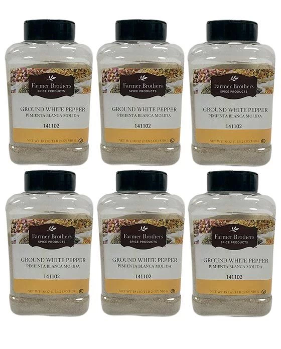 Farmer Brothers Ground White Pepper (6 Bottles/1 Lb 2 Oz Ea.)