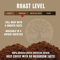 Ancient Roots Donut Shop Flavored Mushroom Coffee - Donut Shop Coffee By Corim Premium Blends (12 Ounces) -Beverage Shop ancient roots french vanilla flavored mushroom coffee french vanilla coffee2 2