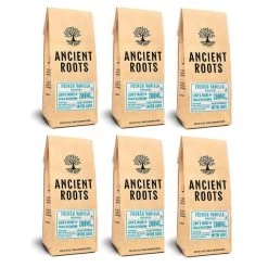 Ancient Roots French Vanilla Flavored Mushroom Coffee By Corim Premium Blends 6/12 Oz Bags