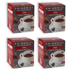 China Mist - Chai Organic Black Full Leaf Tea Sachet, 4 Boxes 15 Count Each