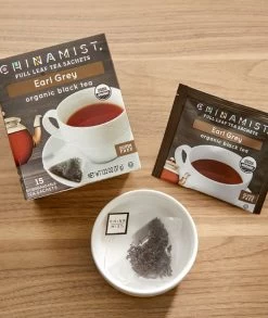 China Mist - Earl Grey Organic Black Full Leaf Tea Sachet, 15 Count Box -Beverage Shop china mist earl grey organic black full leaf tea sachet2