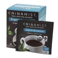 China Mist - English Breakfast Organic Black Full Leaf Tea Sachet, 2 Boxes 15 Count Each - Biodegradable And Individually Wrapped -Beverage Shop china mist english breakfast organic black full leaf tea sachet 15 cnt box 1