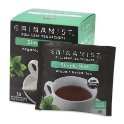 China Mist - Simply Mint Herbal Full Leaf Tea Sachet, 15 Count Box - Biodegradable And Individually Wrapped (6 Pack) -Beverage Shop china mist simply mint herbal full leaf tea sachet 15 count box 1