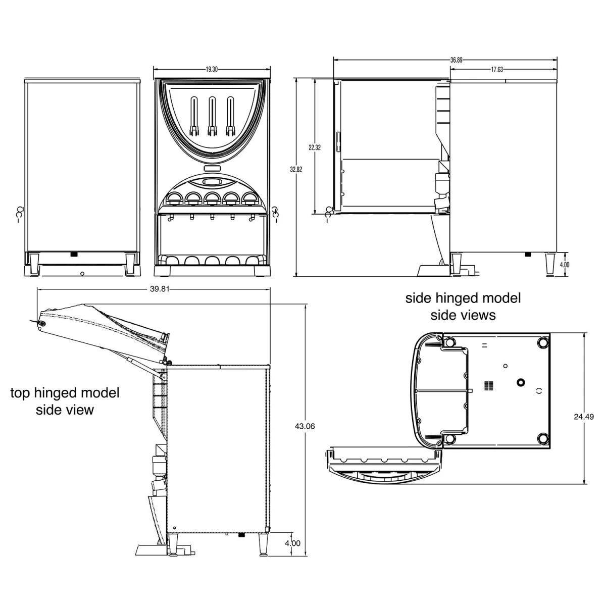BUNN® Bunn 37000.0022 IMIX-5 BLK HW Powdered Cappuccino Dispenser With Top Hinged Door And Hot Water Faucet - 5 Hoppers 5 BUNN® Bunn 37000.0022 IMIX-5 BLK HW Powdered Cappuccino Dispenser With Top Hinged Door And Hot Water Faucet - 5 Hoppers - Image 3