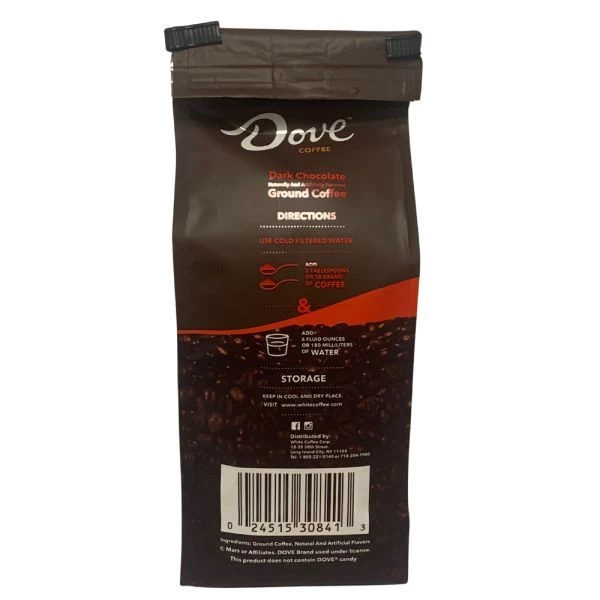 Dove Dark Chocolate, Naturally And Artificially Flavored Ground Coffee, 6/10 Oz Bags - Image 4
