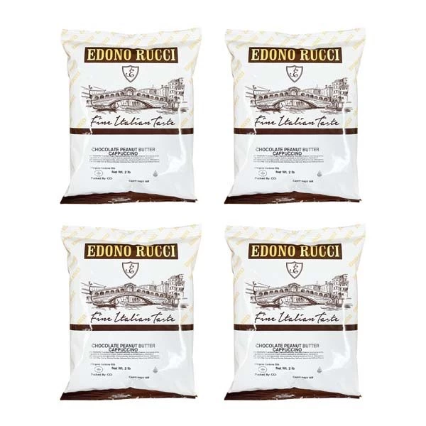 Edono Rucci Chocolate Peanut Butter Powdered Cappuccino Mix, 4 Bags( 2 Lbs Each)