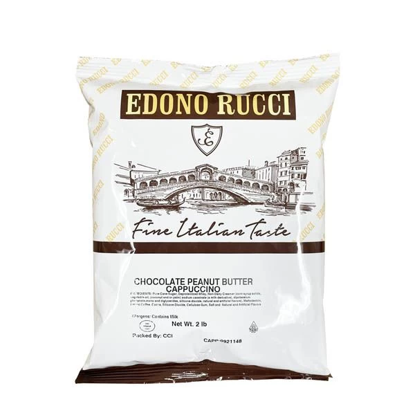 Edono Rucci Chocolate Peanut Butter Powdered Cappuccino Mix, 4 Bags( 2 Lbs Each) - Image 2