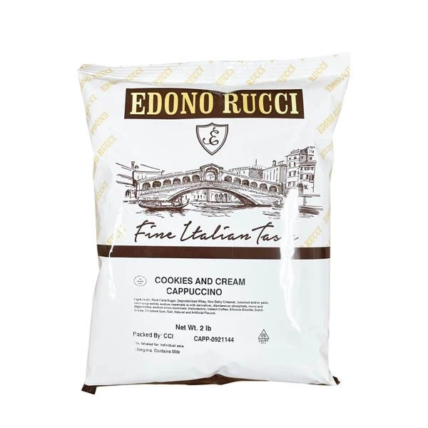 Edono Rucci Cookies And Cream Powdered Cappuccino Mix, 4 Bags( 2 Lbs Each) - Image 2
