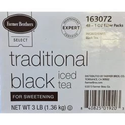 Farmer Brothers Black Iced Tea For Sweetening, 3 Boxes - 48/1 Oz -Beverage Shop fbtradblack 1 1 1
