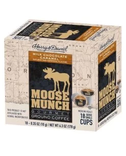 Harry & David Milk Chocolate Caramel Moose Munch Single-Serve Coffee 2/18 Count -Beverage Shop harry david milk chocolate caramel moose munch single serve coffee