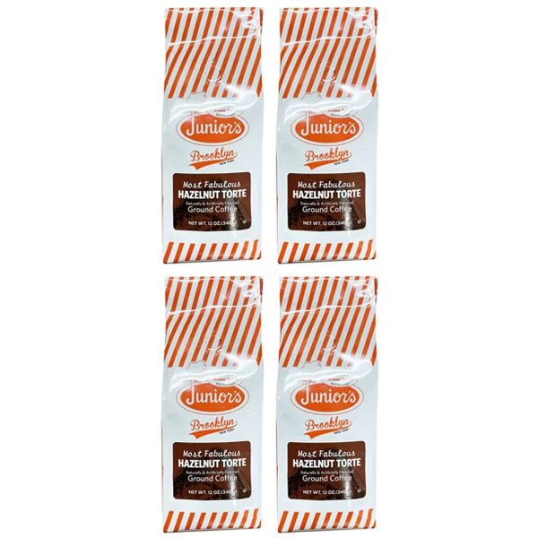 Junior's Most Fabulous Hazelnut Torte, Medium Roast Ground Coffee, 4/12 Oz Bags 3 Junior's Most Fabulous Hazelnut Torte, Medium Roast Ground Coffee, 4/12 Oz Bags