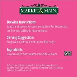 Market & Main Coconut Macaroon Single Serve Coffee Cups, 6 Boxes (72 Cups) 17 Market & Main Coconut Macaroon Single Serve Coffee Cups, 6 Boxes (72 Cups) -Beverage Shop market main onecup coconut macaroon compatible with keurig k cup brewers 12 count5 1