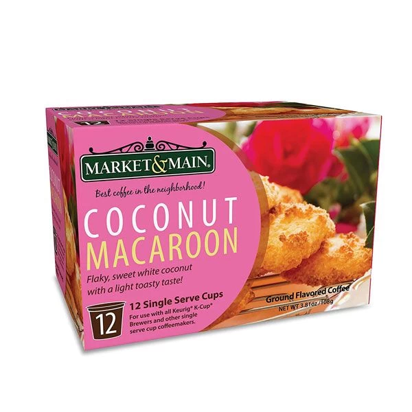Market & Main Coconut Macaroon Single Serve Coffee Cups, 6 Boxes (72 Cups) 4 Market & Main Coconut Macaroon Single Serve Coffee Cups, 6 Boxes (72 Cups) - Image 2