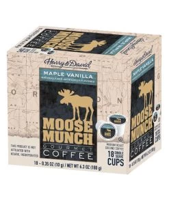 Moose Munch Maple Vanilla Single Serve Coffee By Harry & David, 4/18 Count -Beverage Shop moose munch maple vanilla single serve coffee by harry and david 4 18 count