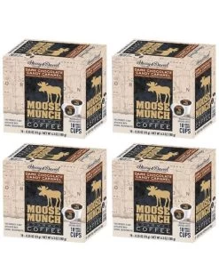 Moose Munch Single Serve Coffee By Harry & David, Dark Chocolate Candy Caramel, 4/18 Count