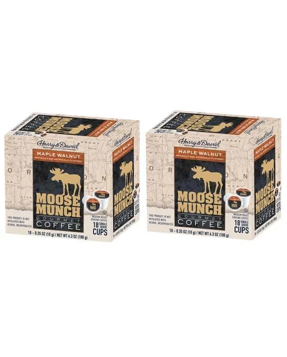 Moose Munch Single Serve Coffee By Harry & David, Maple Walnut, 2/18 Count 3 Moose Munch Single Serve Coffee By Harry & David, Maple Walnut, 2/18 Count