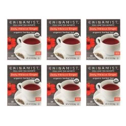 China Mist - Zesty Hibiscus Ginger Organic Black Full Leaf Tea Sachet, 6 Boxes 15 Count Each