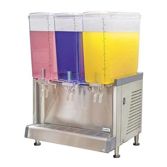 Crathco CS-3L-16 Simplicity Bubbler Series Triple 4.75 Gallon Pre-Mix Cold Beverage Dispenser With Agitator Function 3 Crathco CS-3L-16 Simplicity Bubbler Series Triple 4.75 Gallon Pre-Mix Cold Beverage Dispenser With Agitator Function