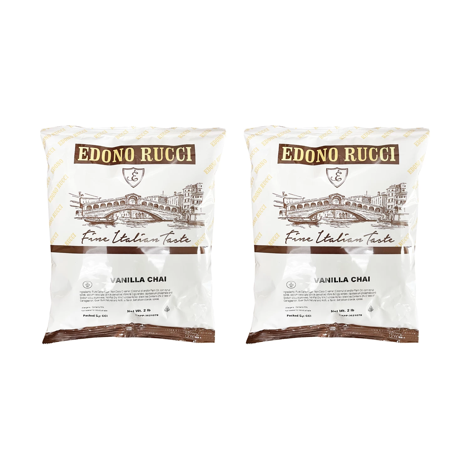 Edono Rucci Vanilla Chai Tea Latte 2 Bags (2 Lbs Each) 3 Edono Rucci Vanilla Chai Tea Latte 2 Bags (2 Lbs Each)